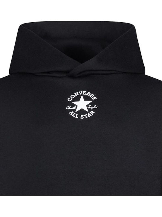 Converse Kinder-Sweatshirt mit Kapuze und Taschen Schwarz