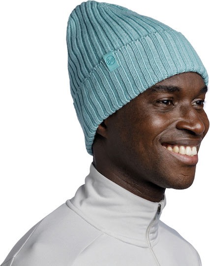 Hat Norval Beanie Unisex Beanie Knitted in Turquoise color