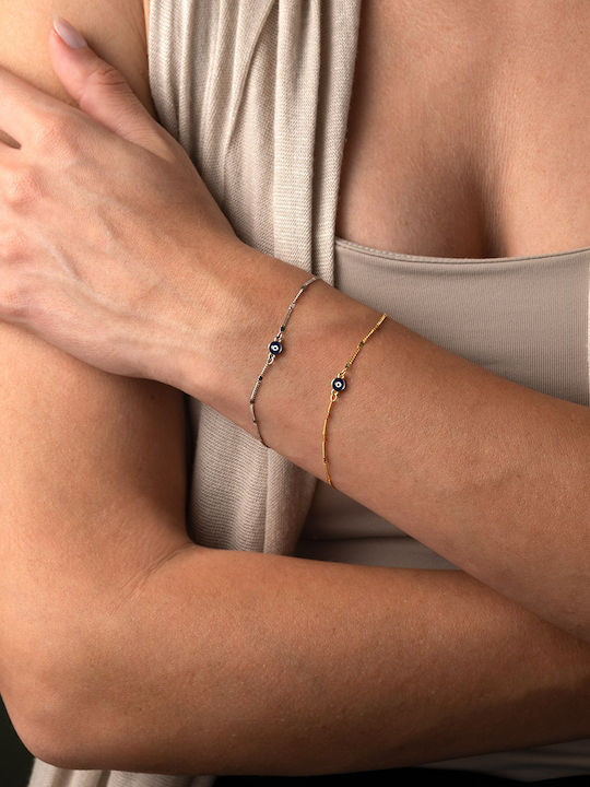George Art Jewels Women's Bracelet Chain with design Eye made of Silver Gold Plated