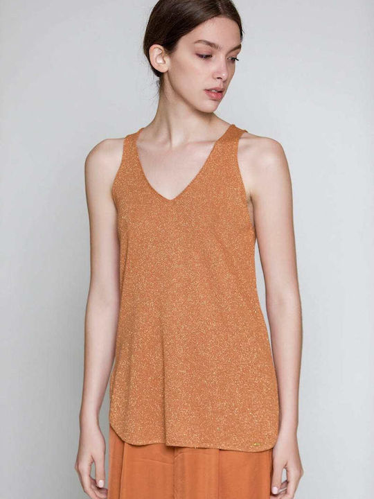 Aggel Top with Metallic Weave SS11227 Peach