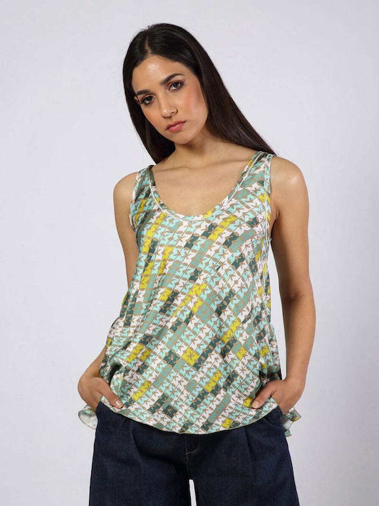 M Missoni Sleeveless Blouse with logo Green