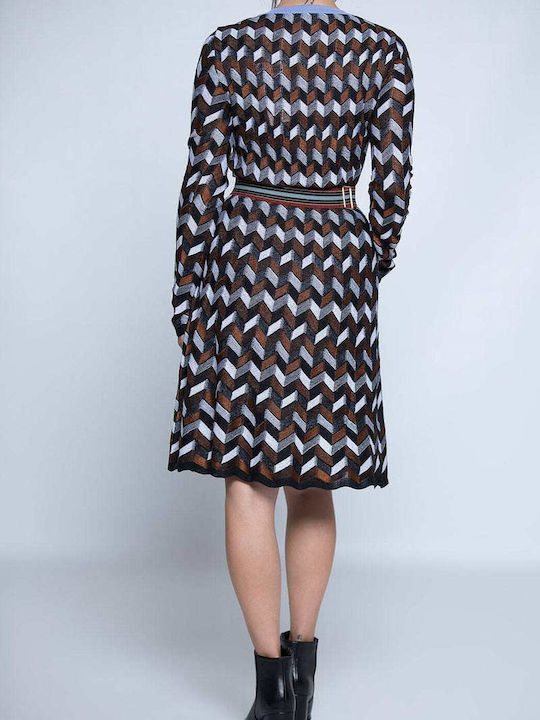 M Missoni Dress with Geometric Print Brown