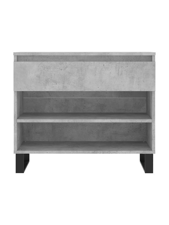 Ξύλινη Παπουτσοθήκη με 2 Ράφια Γκρι Μ70xΠ36xΥ60cm