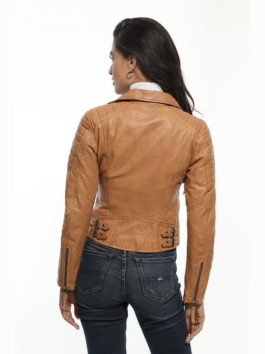 Newton Leather Women's Short Lifestyle Leather Jacket for Winter CAFE