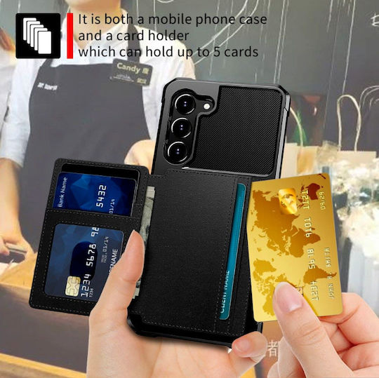 HappyCase Wallet Σιλικόνης 0.5mm Μαύρο (Galaxy S23)