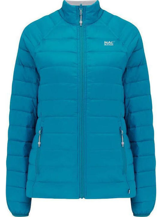 Polar Κοντό Γυναικείο Puffer Μπουφάν Διπλής Όψης για Χειμώνα Light Petrol