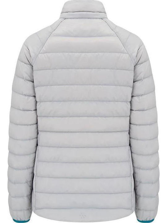 Polar Κοντό Γυναικείο Puffer Μπουφάν Διπλής Όψης για Χειμώνα Light Petrol