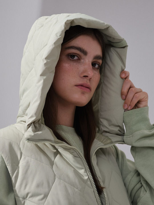 Kurz Damen Ärmellos Puffer Jacke für Winter L. Green