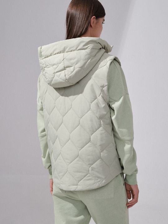 Kurz Damen Ärmellos Puffer Jacke für Winter L. Green