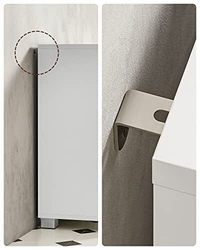 Vasagle Πάγκος χωρίς Νιπτήρα Μ70xΒ30xΥ64cm White