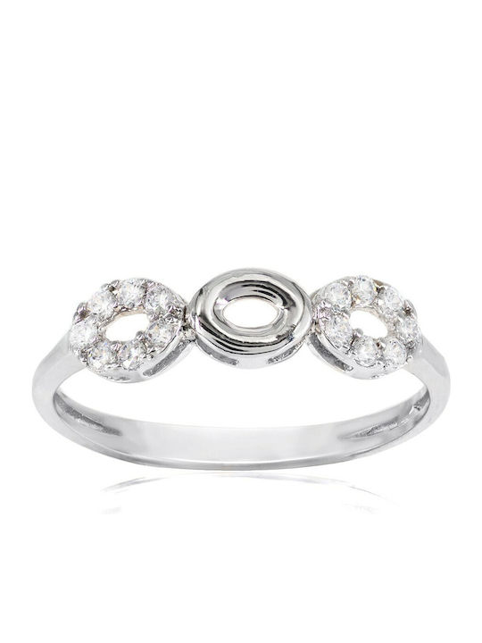 Vitopoulos Set with Necklace , Earrings & Ring from White Gold 14K with Stones