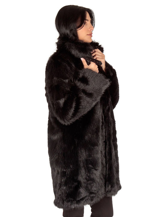 Silia D Women's Long Fur Black