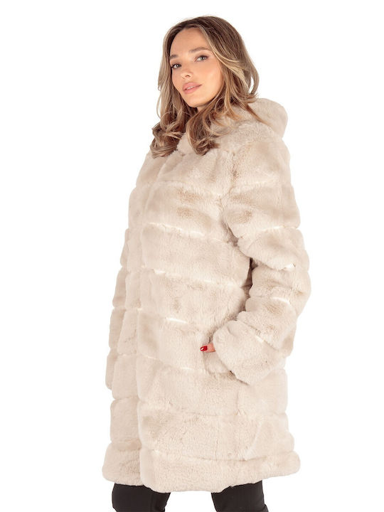 Silia D Women's Long Fur Beige