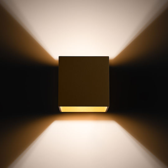 Sollux Quad 1 Modern Lamp Wall with Socket G9 Gold 14x14x14cm