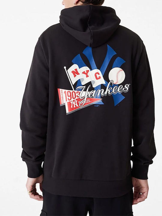 New York Yankees Mlb Sweatshirt with Hood Black