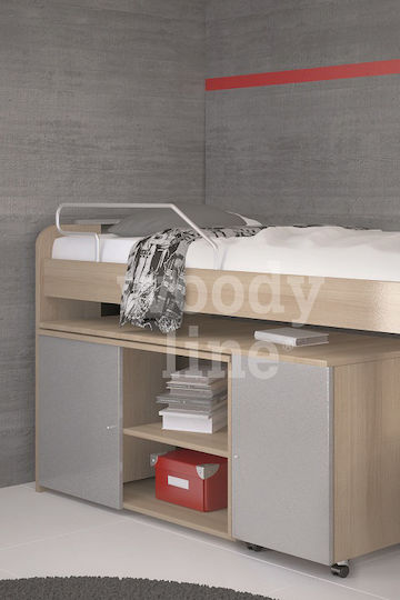 Set de Dormitor pentru Copii Paros Gri Magazin online Anegre 2buc cu Pat pentru Saltea 90x190buc
