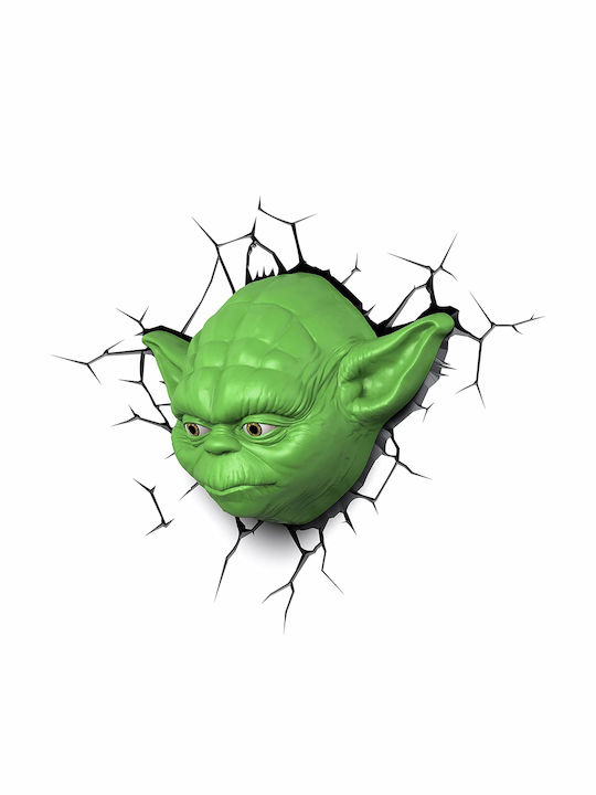 3DLightFX Led Plastic Kids Wall Light Star Wars Yoda 3D