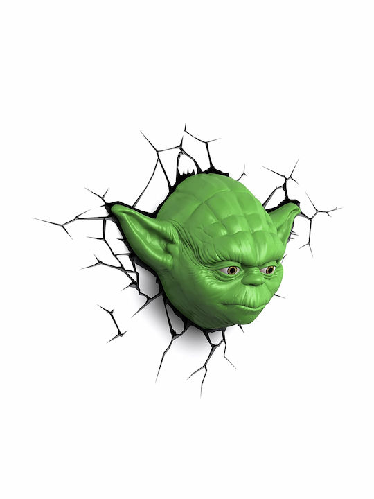 3DLightFX Led Plastic Kids Wall Light Star Wars Yoda 3D
