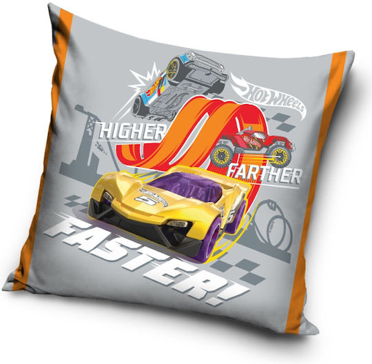 Mattel Față De Pernă Decorativă Pentru Copii Hot Wheels Gri Max20 40x40cm
