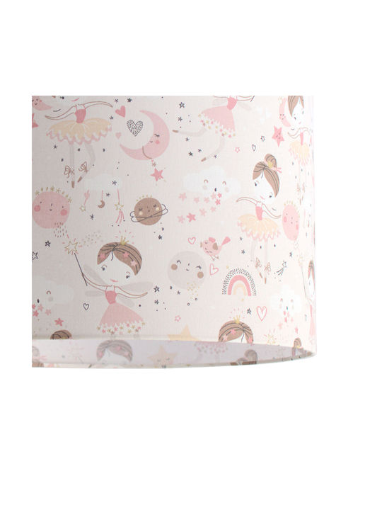 Veis Kids Plastic Single Ceiling Light E27 Pink 15W 35x24cm