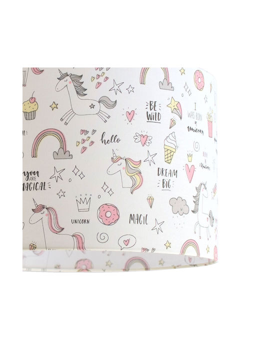 Veis Kids Plastic Single Ceiling Light E27 Pink 15W 35x24cm