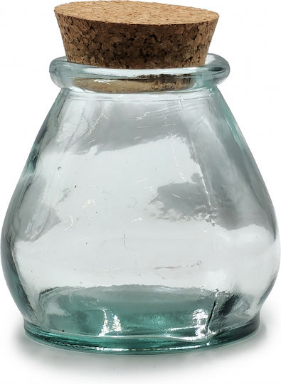 Glass Drops Βάζο Γενικής Χρήσης με Φελλό Γυάλινο Διάφανο 380ml