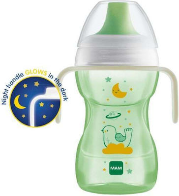 Mam Fun to Drink Cup Night Educational Sippy Cup Plastic with Handles Green for 8m+m+ 270ml