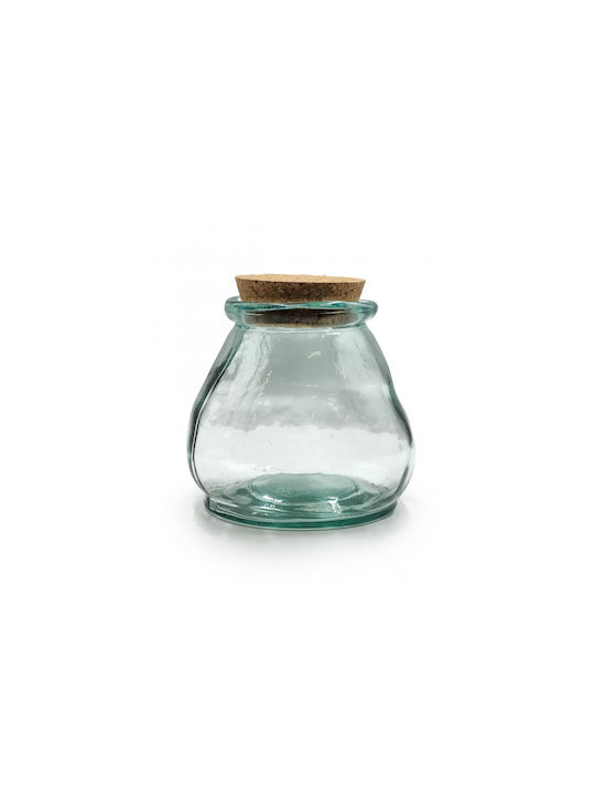 Glass Drops Ваза за Обща Употреба с Корк Стъклена Бежова 800мл 1 Брой