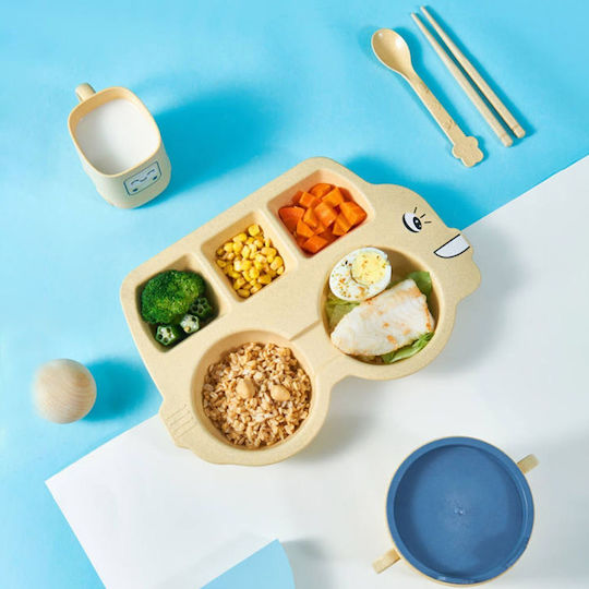 Baby Cloud Feeding Set made of Barley Yellow 5pcs
