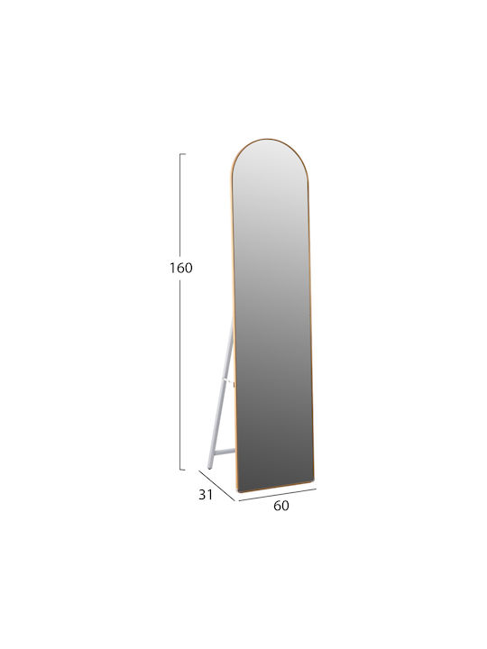 Freebox Boden- oder Standspiegel mit Goldenem Aluminium Rahmen 160x60cm