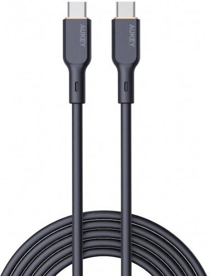 Aukey USB 2.0 Cable USB-C male - USB-C 100W PD Μαύρο 1m AKAUKKUCBSCC101