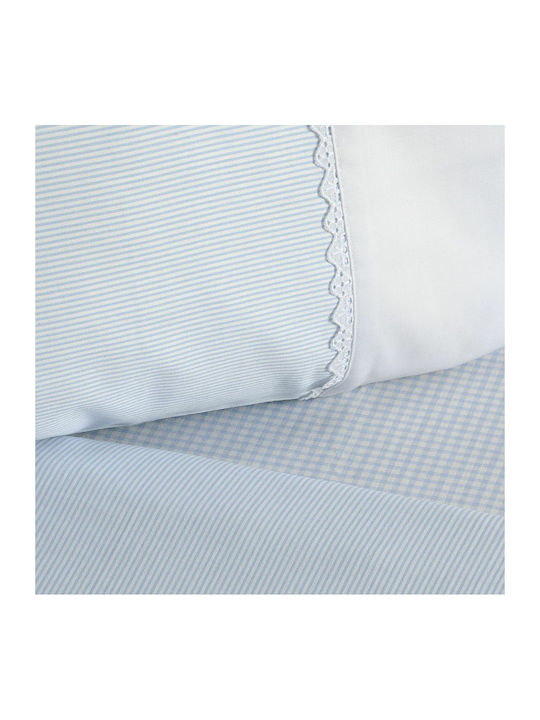 Down Town Home 508 Βρεφικό Κουβερλί Βαμβακερό Stripe - Carreau 95x145cm
