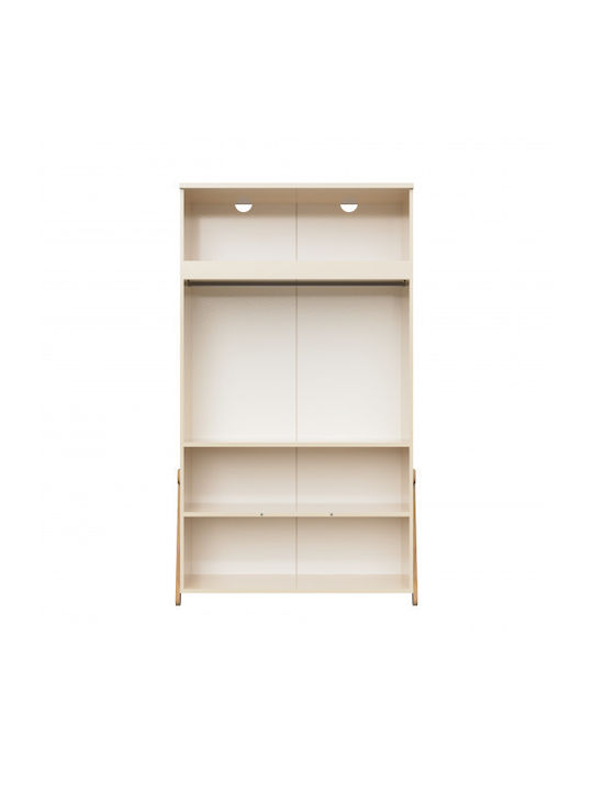 Zwei Türen Kinderkleiderschrank Beige 101x54x180cm