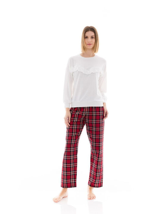 Pink Label Winter Women's Pyjama Set RED-BLACK