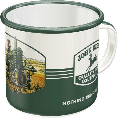 Nostalgic Art John Deere - Quality Farm Equipment Cană Emailat Albă 360ml