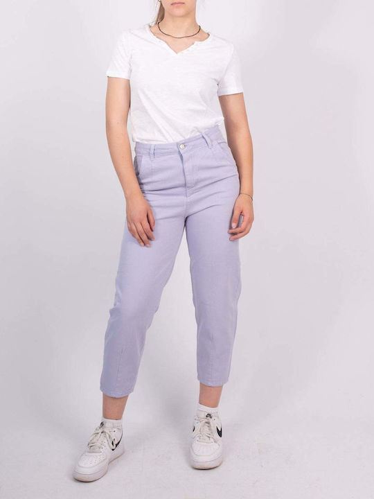 Jean Mom Fit Violet deschis