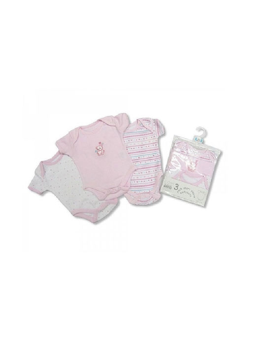 Short sleeve shorts 3 pcs BW-301 pink by nursery time