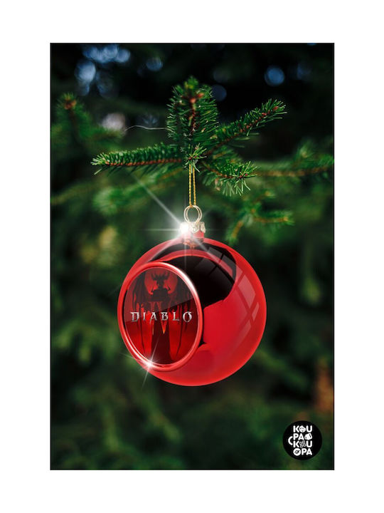 Christmas Plastic Ball Ornament Red 8cm