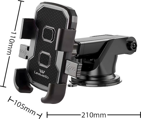 Leewello LW-174 Handyhalterung Auto 3.5" - 7.1" mit verstellbaren Haken Schwarz