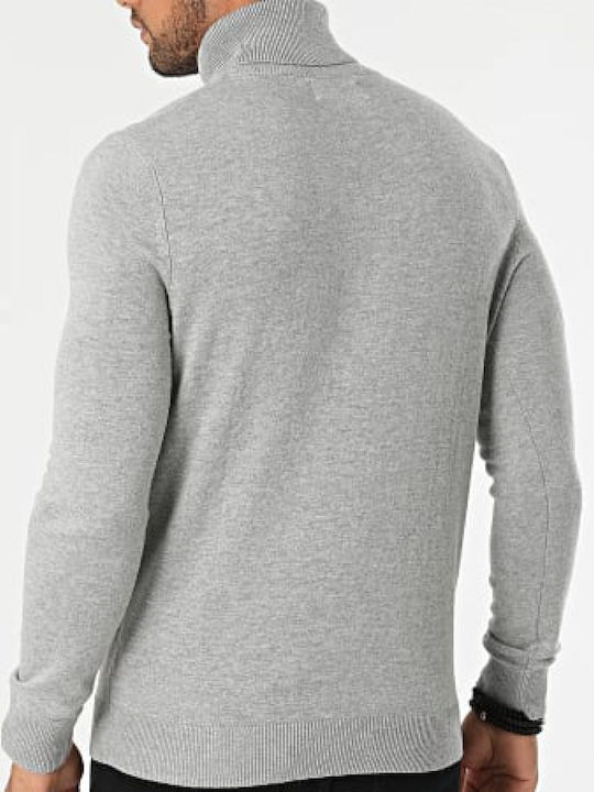 Projekt Produkt Men's Long Sleeve Sweater Turtleneck Dark Grey Melange