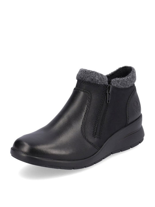 Rieker Leather Women's Chelsea Boots Black