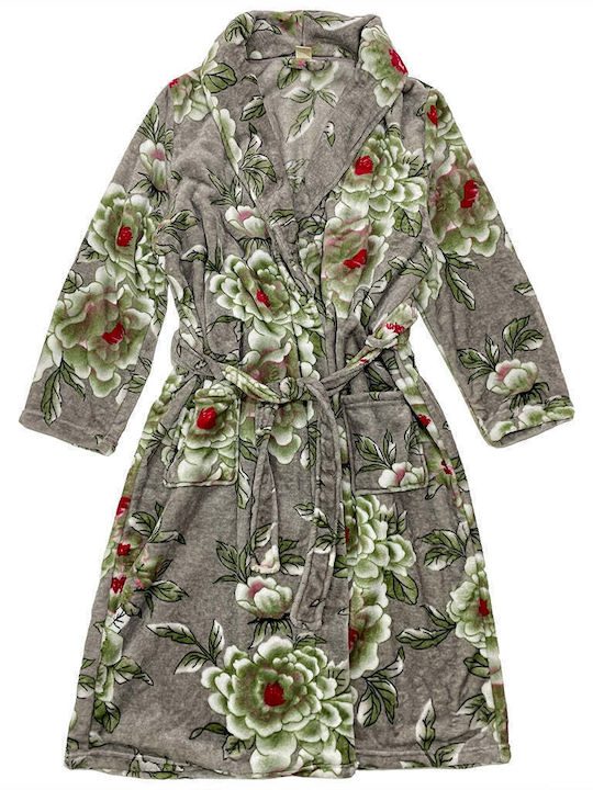 Ustyle Winter Women's Robe Gray