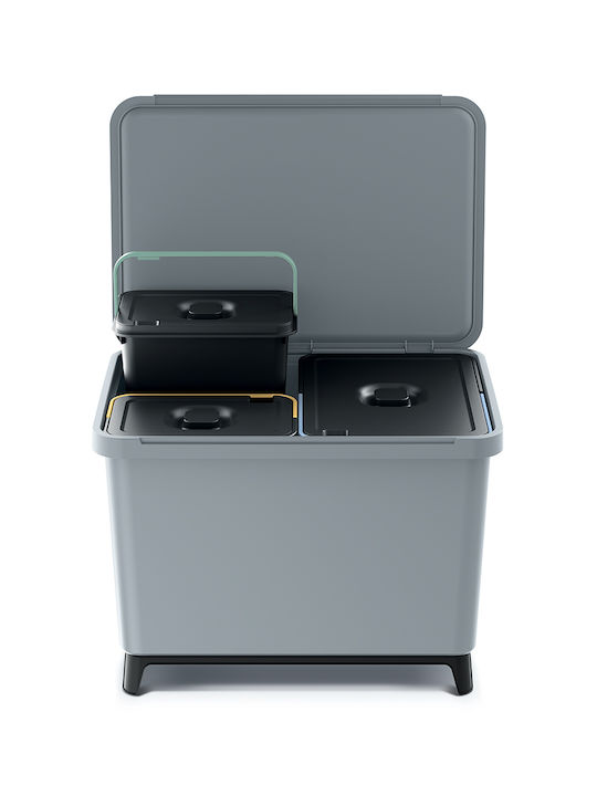 Prosperplast Systema Waste Bin Recycling Plastic Gray for Cabinet 10lt 1pcs