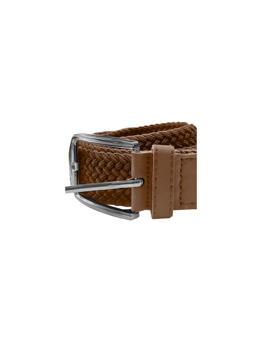 Double Men's Knitted Elastic Belt Brown