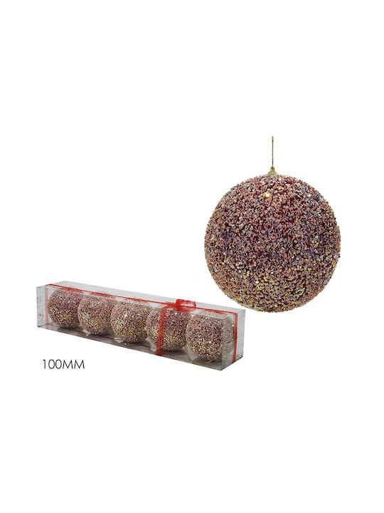 ArteLibre Christmas Ball Ornament Multicolour 10cm 5pcs