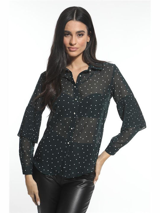 Passager Women's Polka Dot Long Sleeve Shirt Green