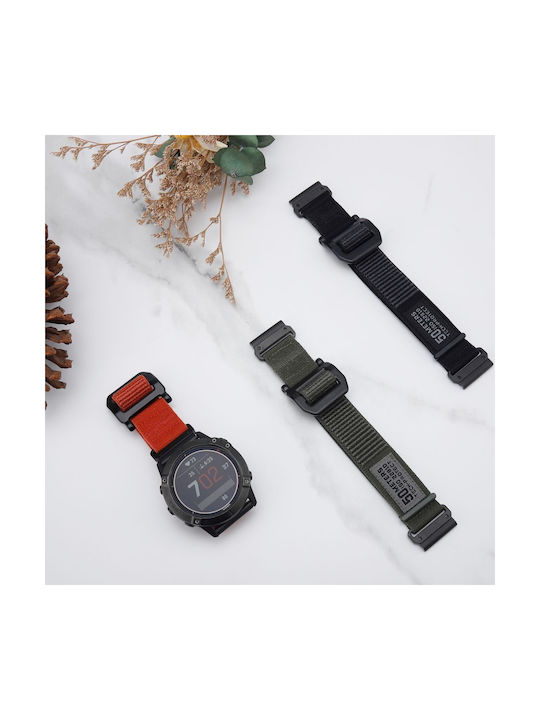 Tech-Protect Scout Λουράκι Υφασμάτινο Μαύρο (Fenix 5 / 5 Plus / 6 / 6 Pro / 7 / 7 Pro / 8 / E (47mm))