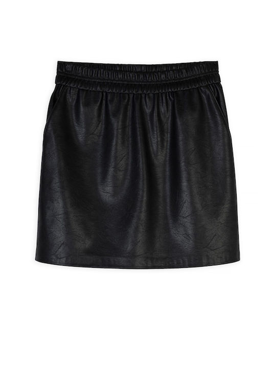 Philosophy Wear Leather Mini Skirt in Black color