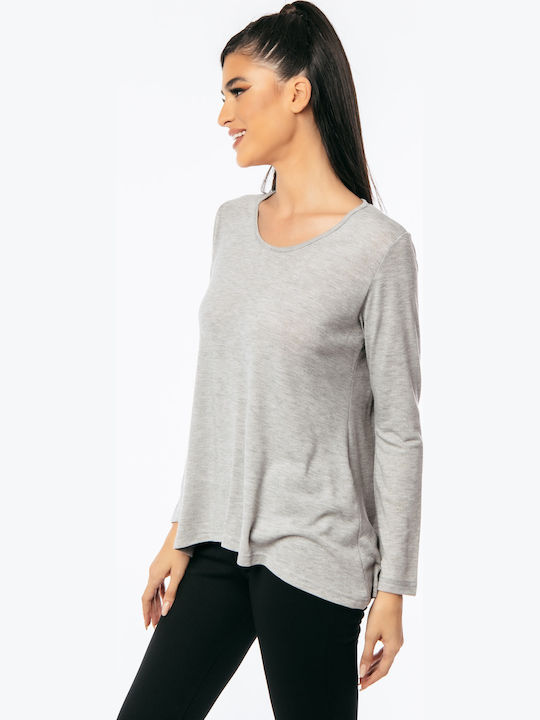 Women's Blouse Long Sleeve Gray