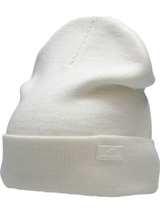 Beanie Unisex Knitted Beanie in Ecru Color